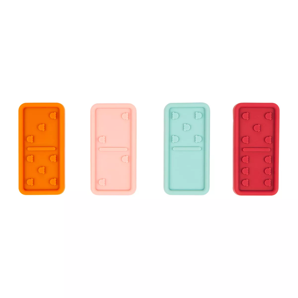 DOMINOS SILICONE MULTICOLORES 2.5x5.3x0.8 cm