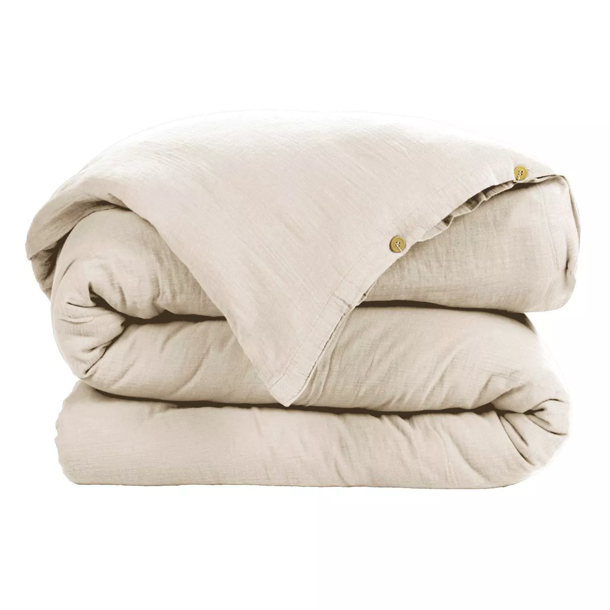 Dekbedovertrek katoengaas (140 cm) Gaïa Beige