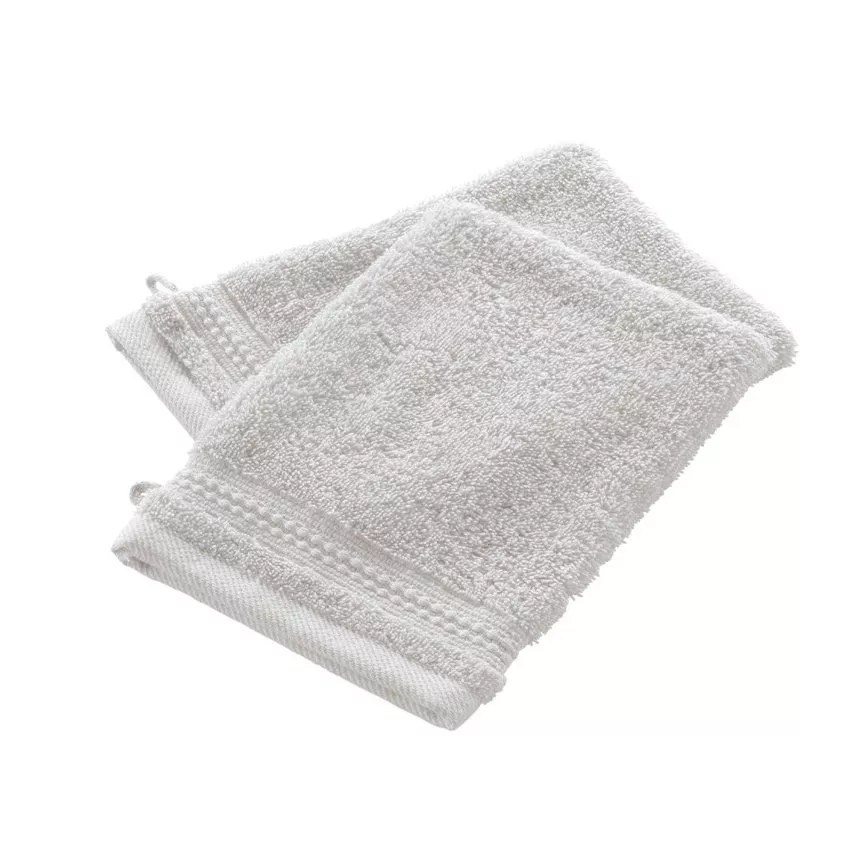 Lot de 2 gants de toilette Coton bio Garance Blanc chantilly 6