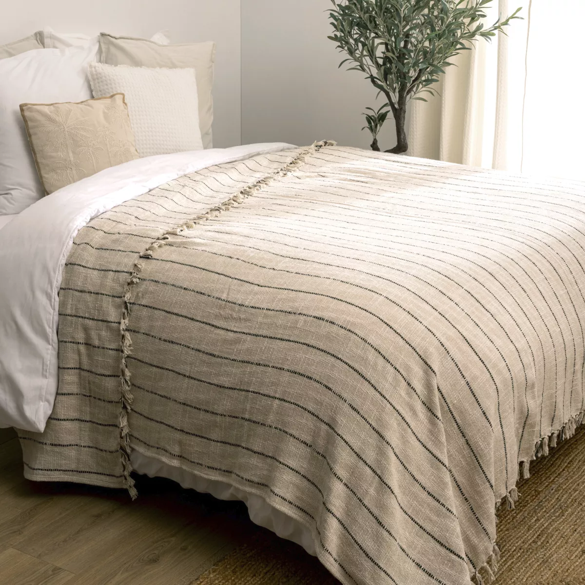 Colcha de algodón (260 x 240 cm) Luisa Beige