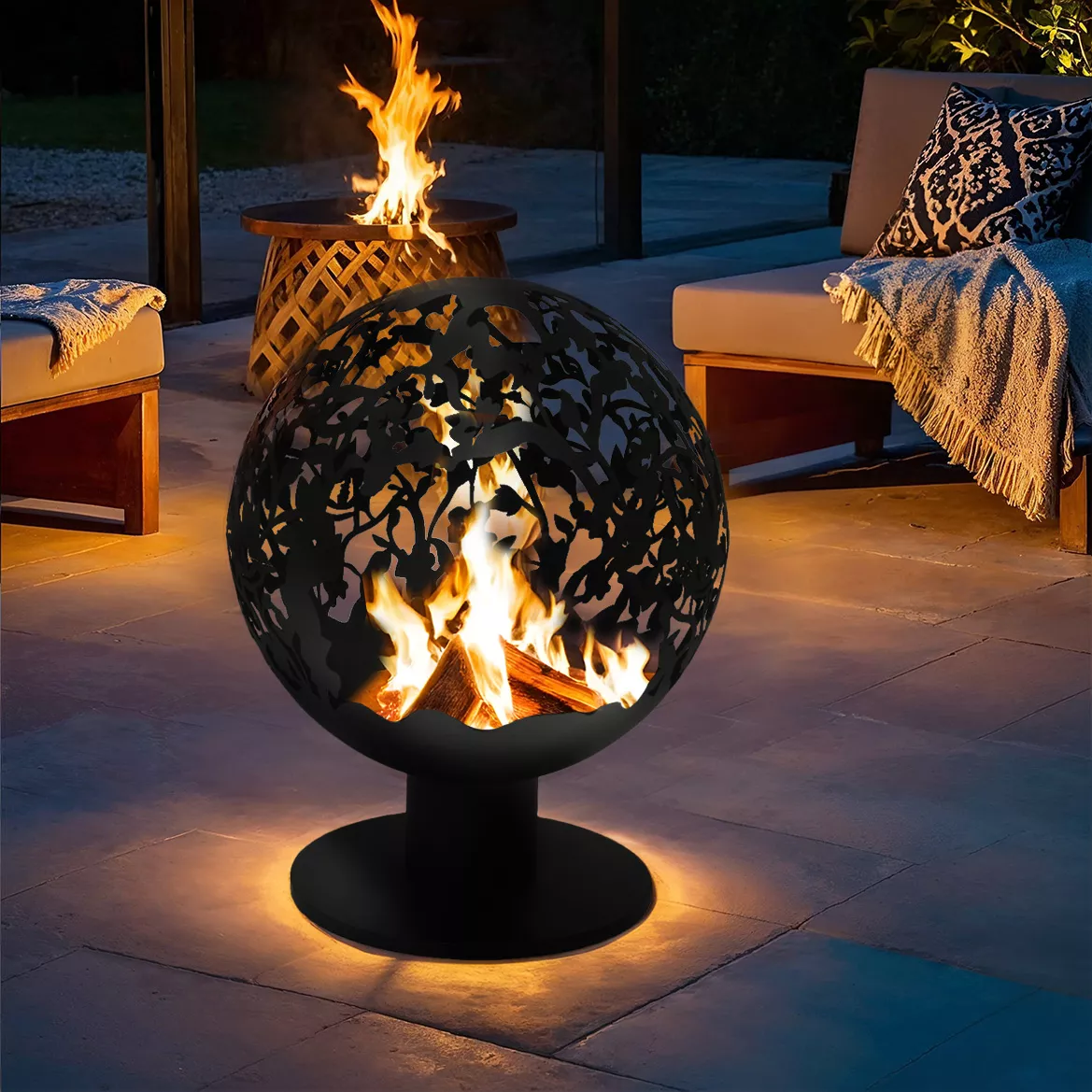 Chimenea brasero calado Negro 1