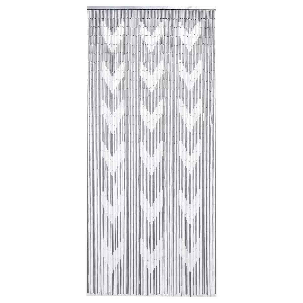 Türvorhang aus Bambus (90 x 200 cm) Chevron Grau