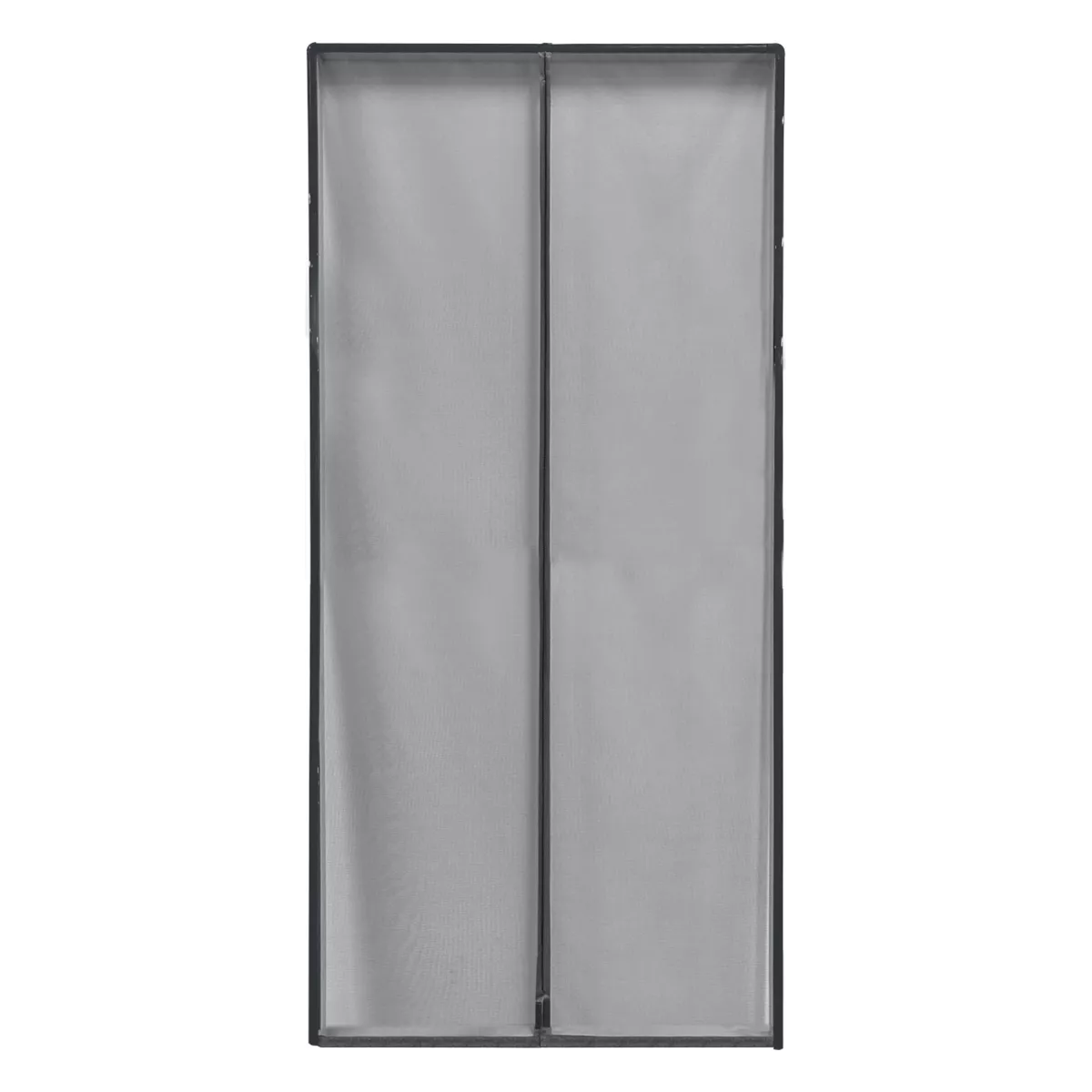RIDEAU DE PORTE MOUSTIQUAIRE AIMANTE AVEC ENCADREMENT 100X220CM - GRIS/TOILE GRISE