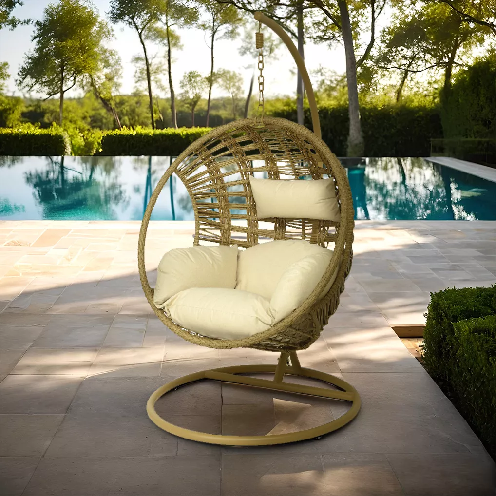 Fauteuil oeuf Jakarta resine tressee outdoor
naturel L105.00-W128.00-H196.00cm