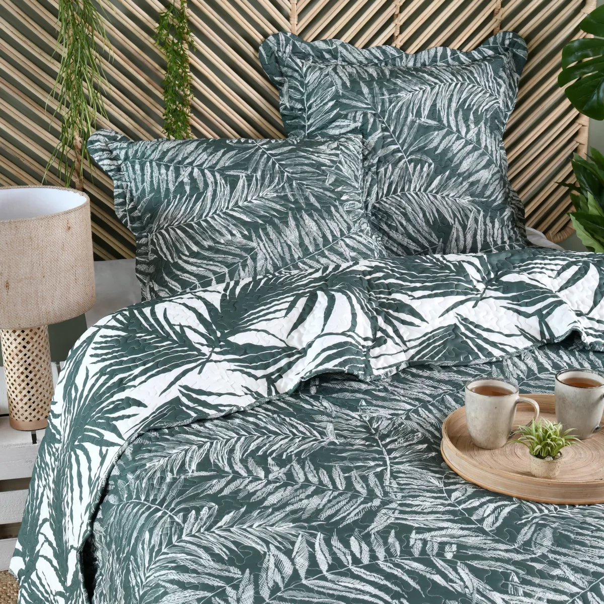 Couvre-lit et taies d'oreiller (240 x 220 cm) Manisa Vert