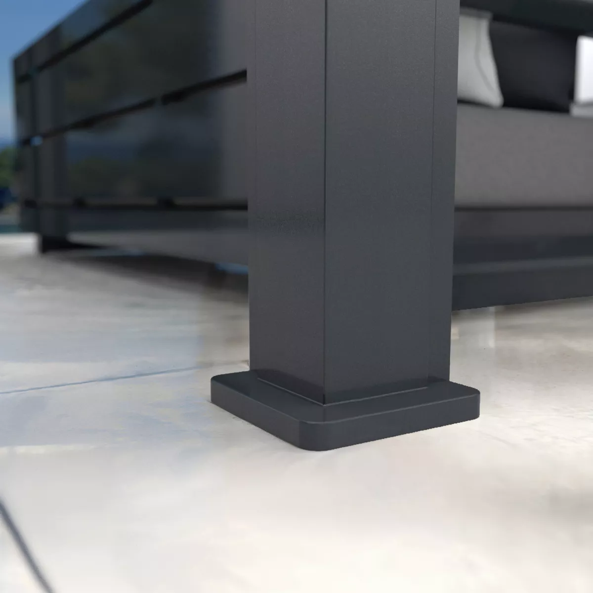 Motorisierte bioklimatische Wandpergola Aluminium und LED (3 x 4 m) New Anthrazitgrau