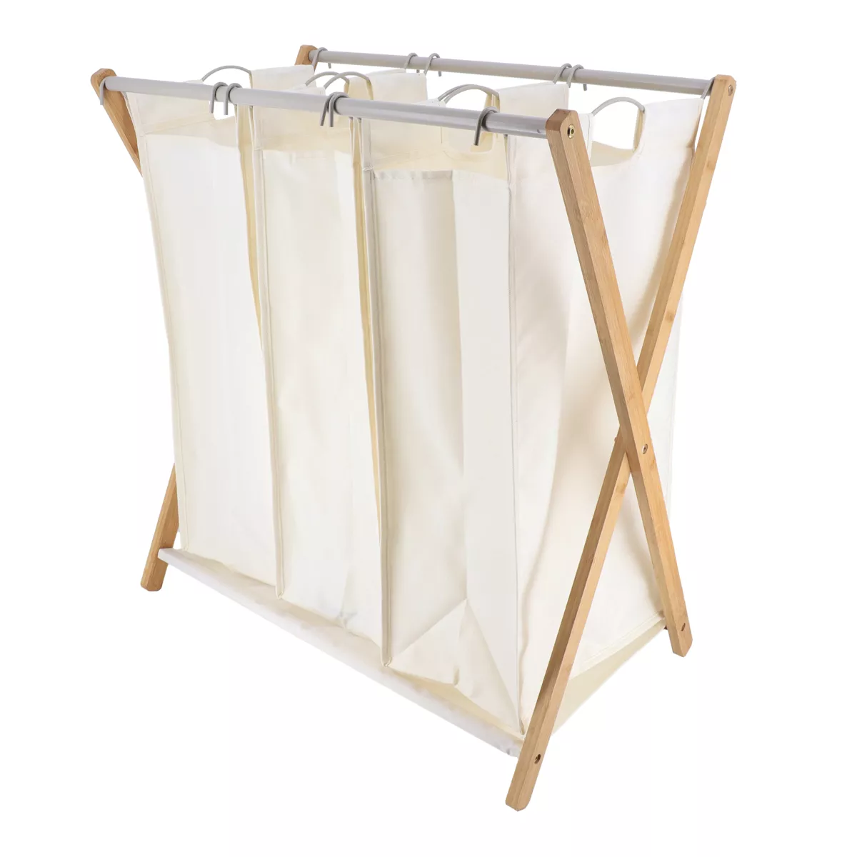 Cesto de ropa 3 compartimentos (H86 cm) Purebamboo Crudo