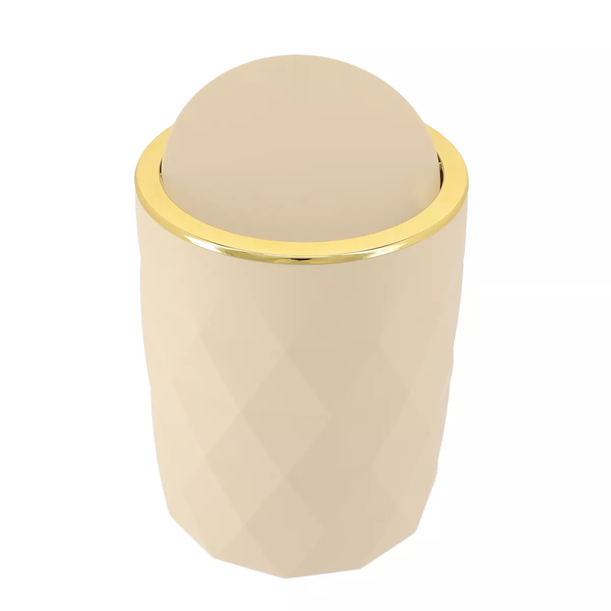 Abfalleimer fürs Badezimmer aus Gummi 6L Rubby Beige