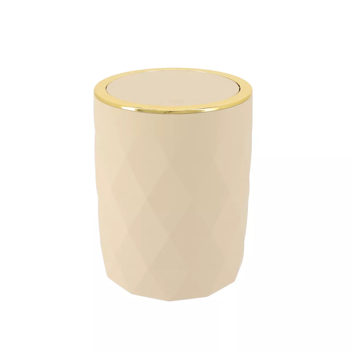 Abfalleimer fürs Badezimmer aus Gummi 6L Rubby Beige