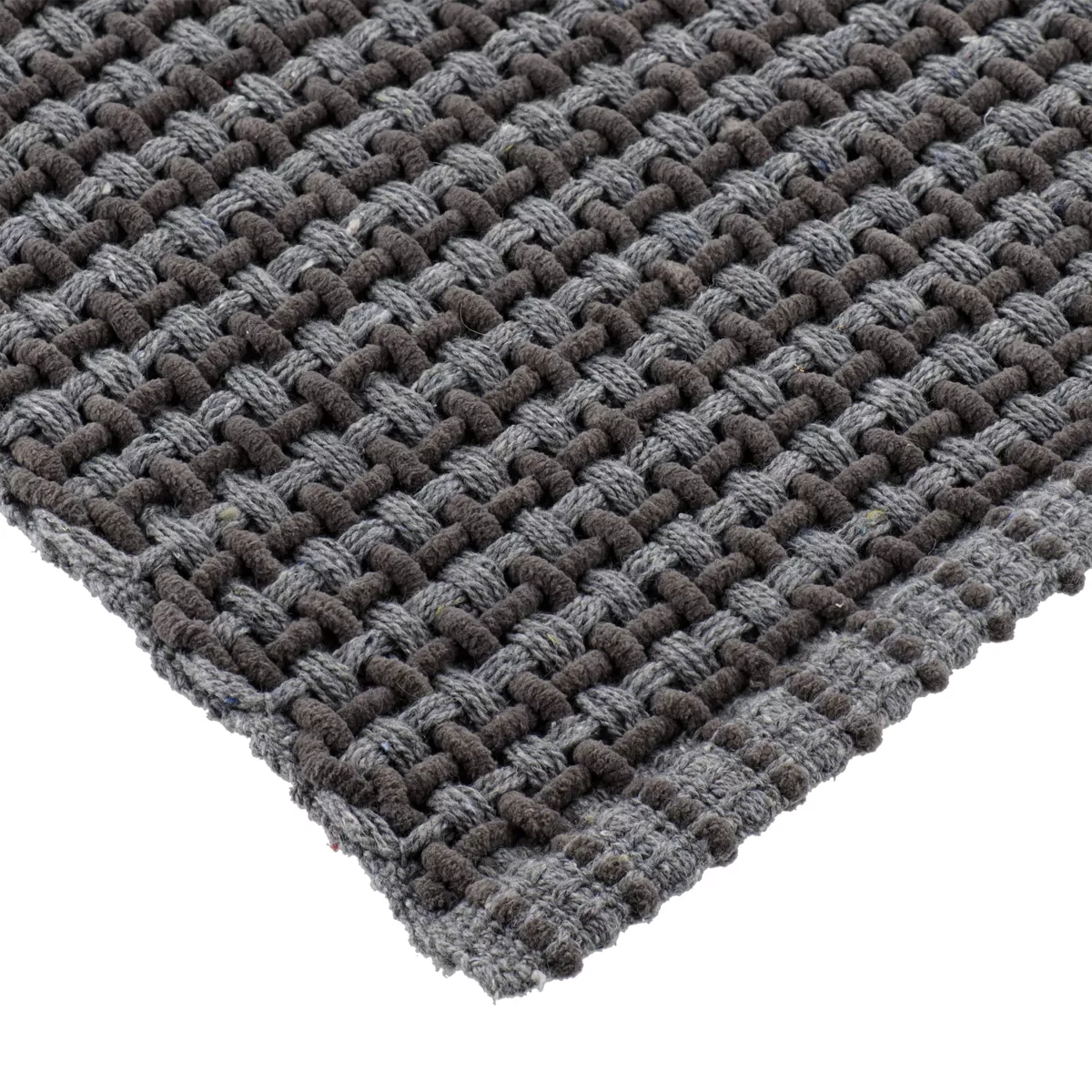 TAPIS MIMETISME POLYESTER/COTON TRESSE 50X90 CM - GRIS CLAIR