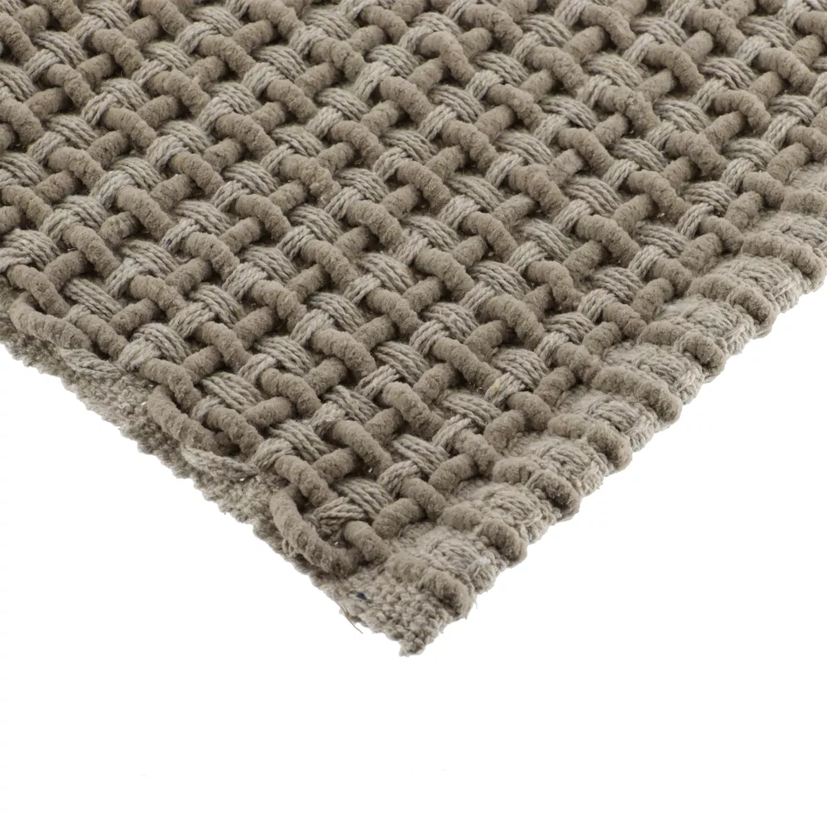 TAPIS MIMETISME POLYESTER/COTON TRESSE  50X90 CM - TAUPE