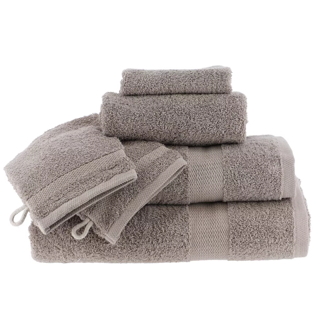 Set di 2 guanti da bagno in cotone (15 x 21 cm) Timeless Tortora