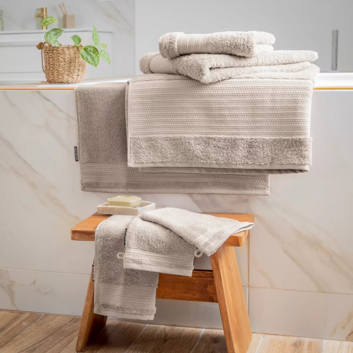 Asciugamano cotone bio (70 x 130 cm) Garance Beige pampa 5
