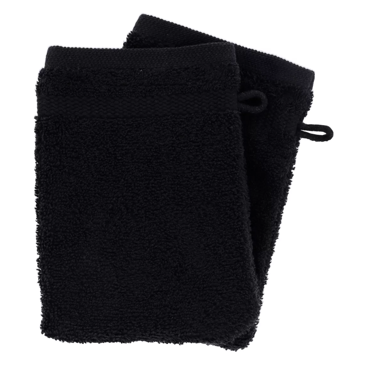 2er Set Waschlappen Baumwolle (15 x 21 cm) Timeless Schwarz