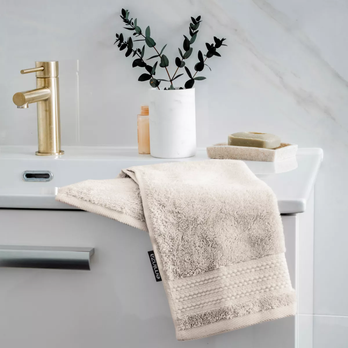 Serviette de bain coton bio (30 x 50 cm) Garance Beige pampa 1