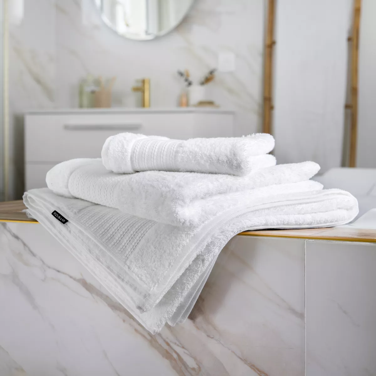 Serviette de bain coton bio (70 x 130 cm) Garance Blanc chantilly 3