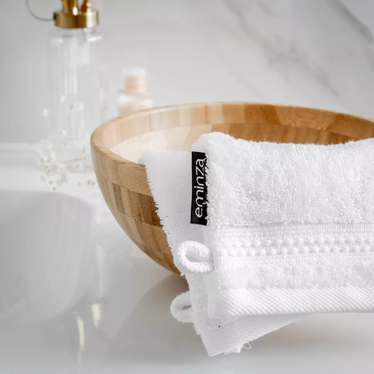 Lot de 2 gants de toilette Coton bio Garance Blanc chantilly 2