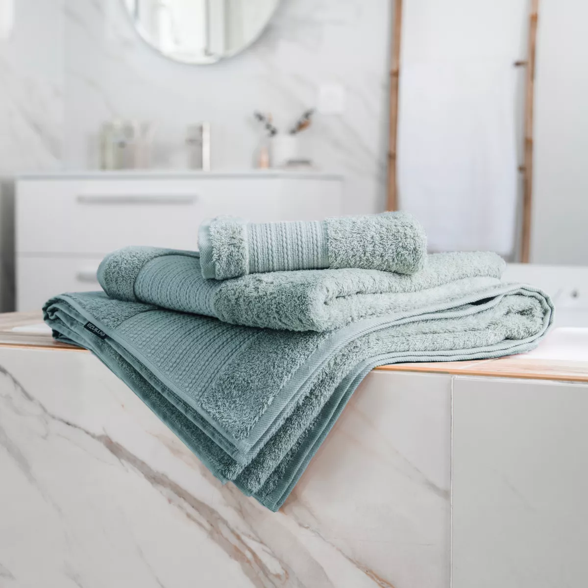 Asciugamano cotone bio (50 x 90 cm) Garance Blu ghiaccio