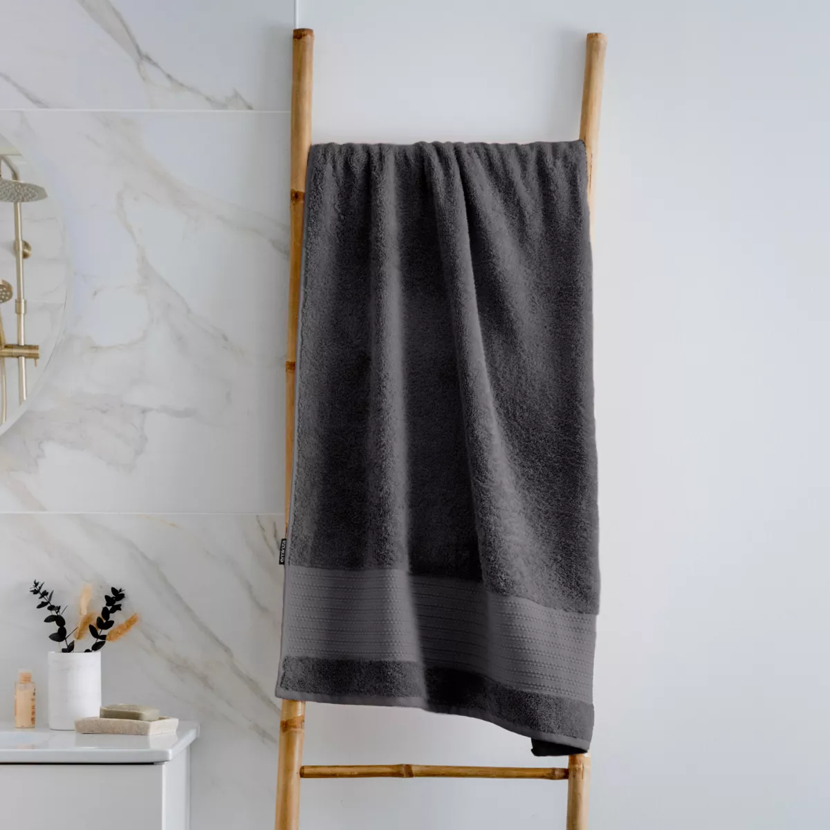 Asciugamano cotone bio (70 x 130 cm) Garance Grigio tempesta 1
