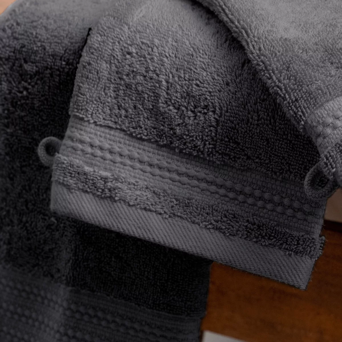 Lot de 2 gants de toilette Coton bio Garance Gris orage 4