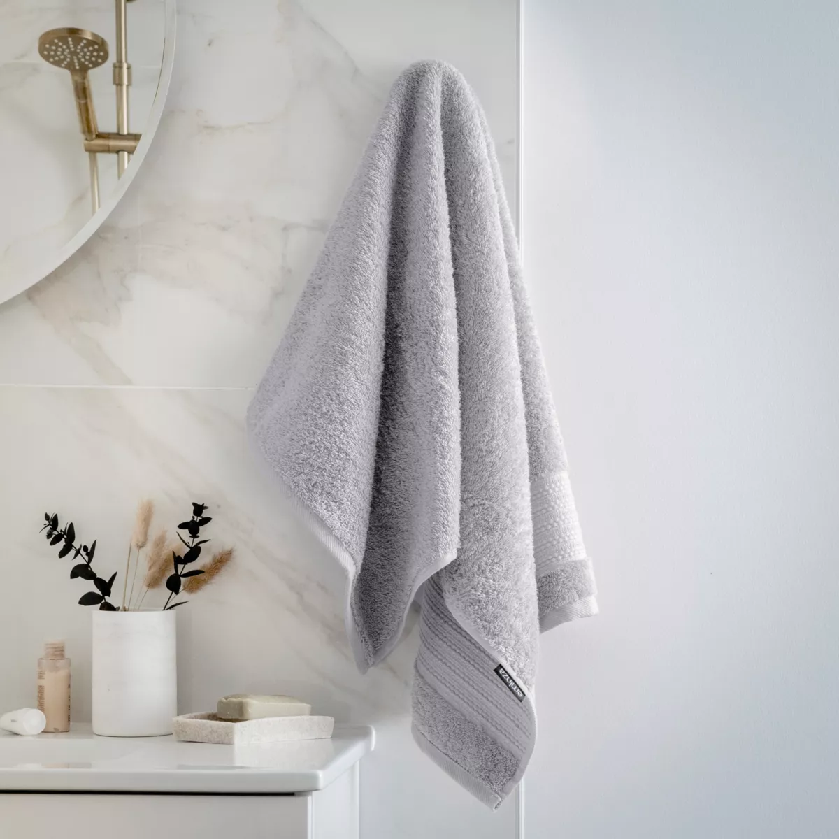 Serviette de bain coton bio (50 x 90 cm) Garance Gris nuage 1