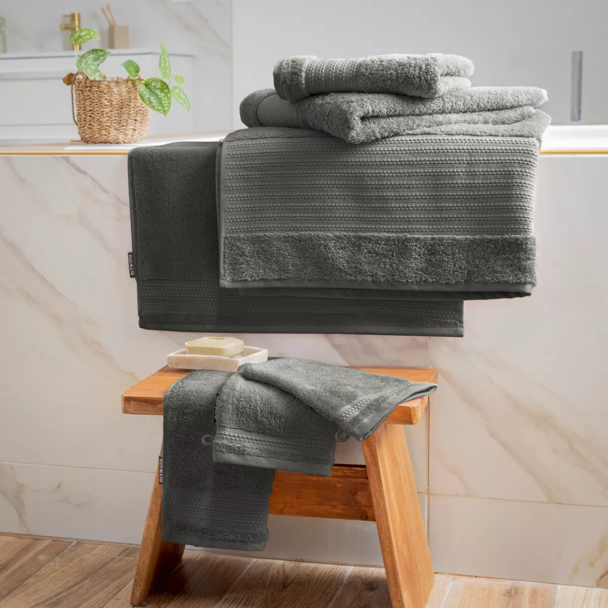 Asciugamano cotone bio (50 x 90 cm) Garance Verde rosmarino