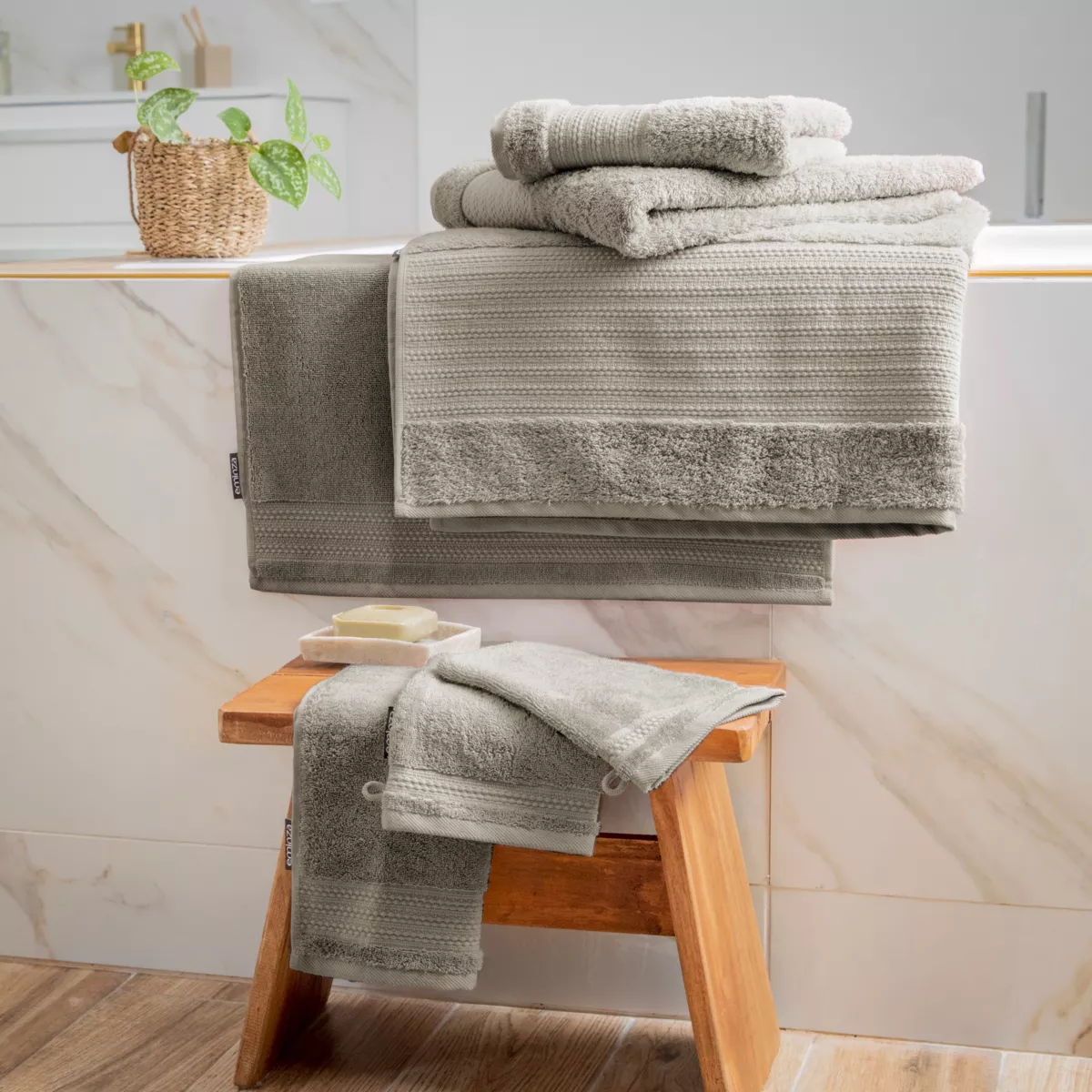 Badetuch aus Bio-Baumwolle (90 x 150 cm) Méline Grau