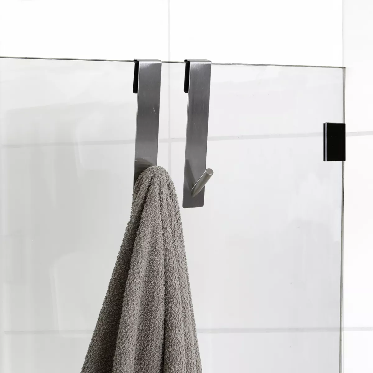 Set di 2 ganci speciale parete doccia (H5cm) Cromo