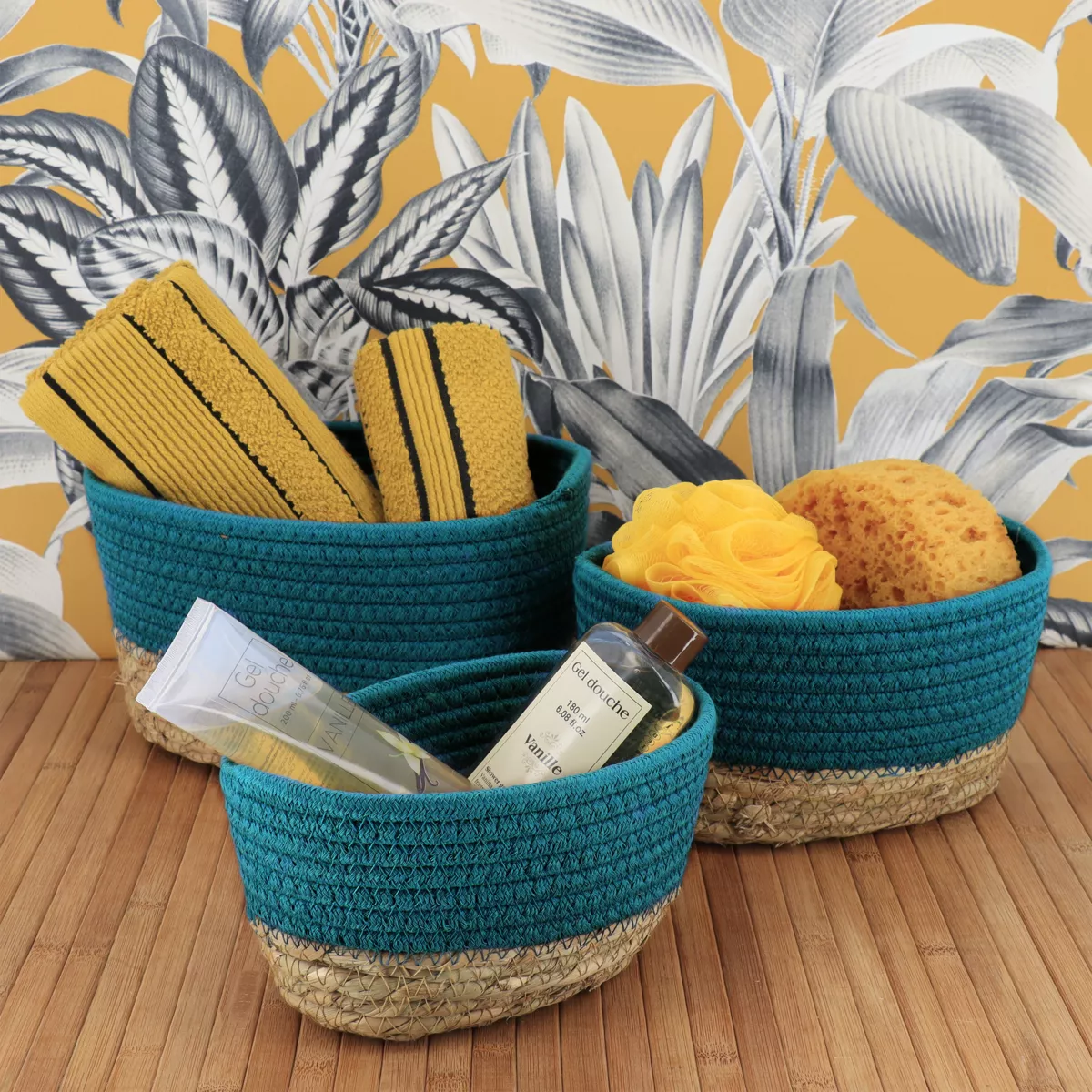 Lot de 3 cesti Timeless Blu tahitiano
