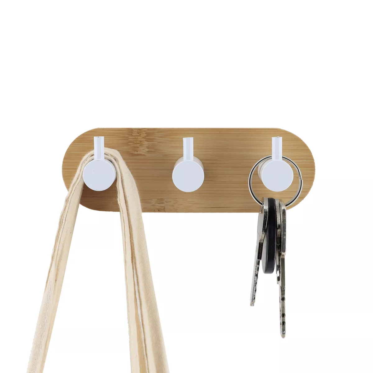 PATERE TRIPLE BAMBOU/METAL PEINT 3M  - BLANC