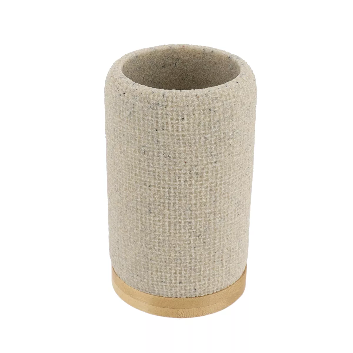 Set d'accessoires salle de bain effet Maille Beige