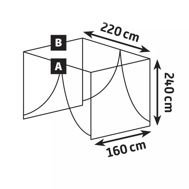 Ciel de lit moustiquaire pour lit 2 personnes (H240 cm) Lio Blanc