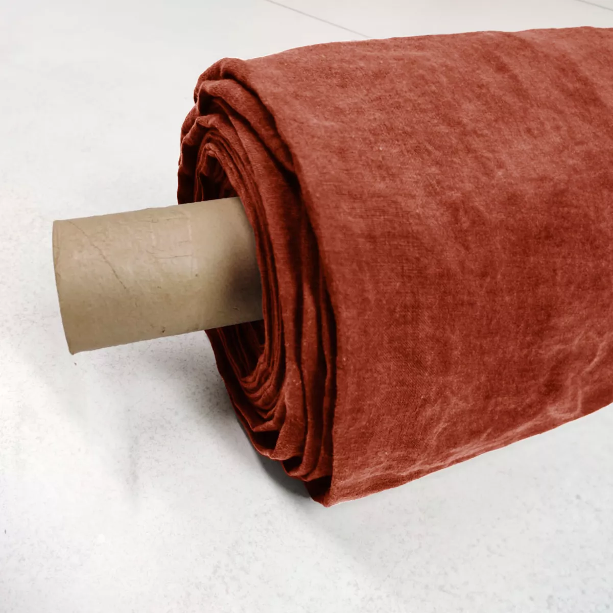 Nappe rectangulaire lin lavé (L350 cm) Louise Terracotta