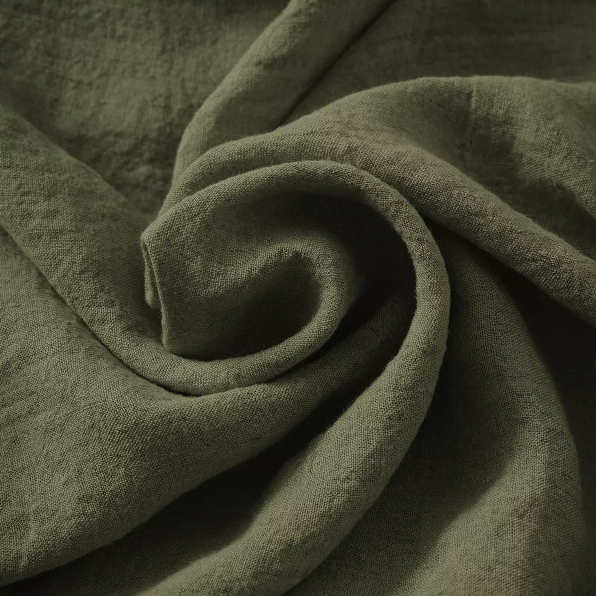 Cojín cuadrado lino lavado (45 cm) Louise Verde romero