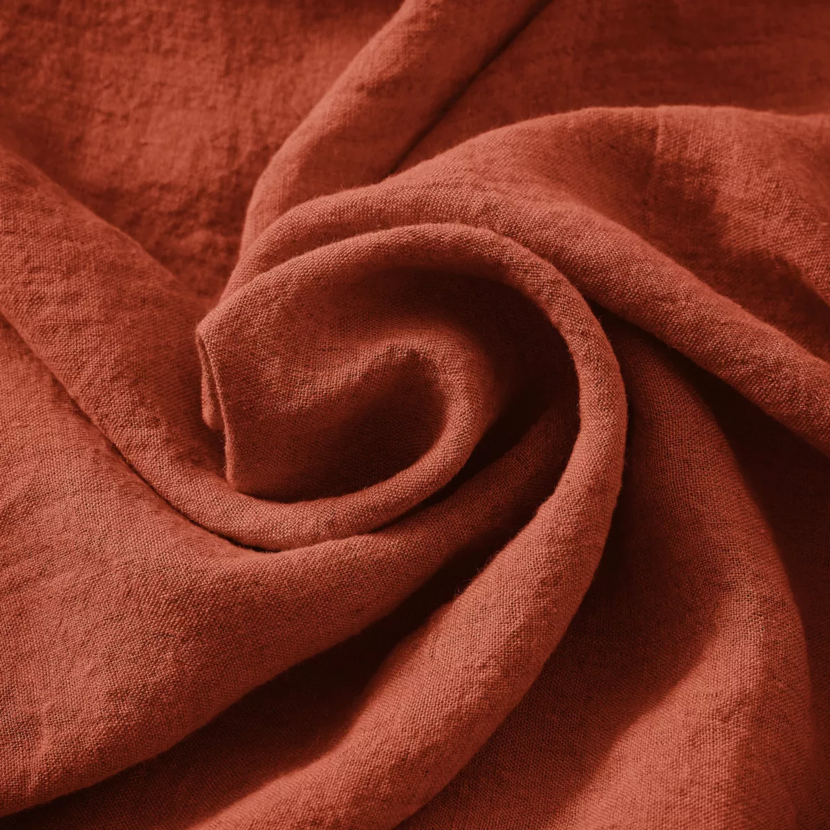 Kussensloop vierkant gewassen linnen (60 cm) Louise Terracotta 2