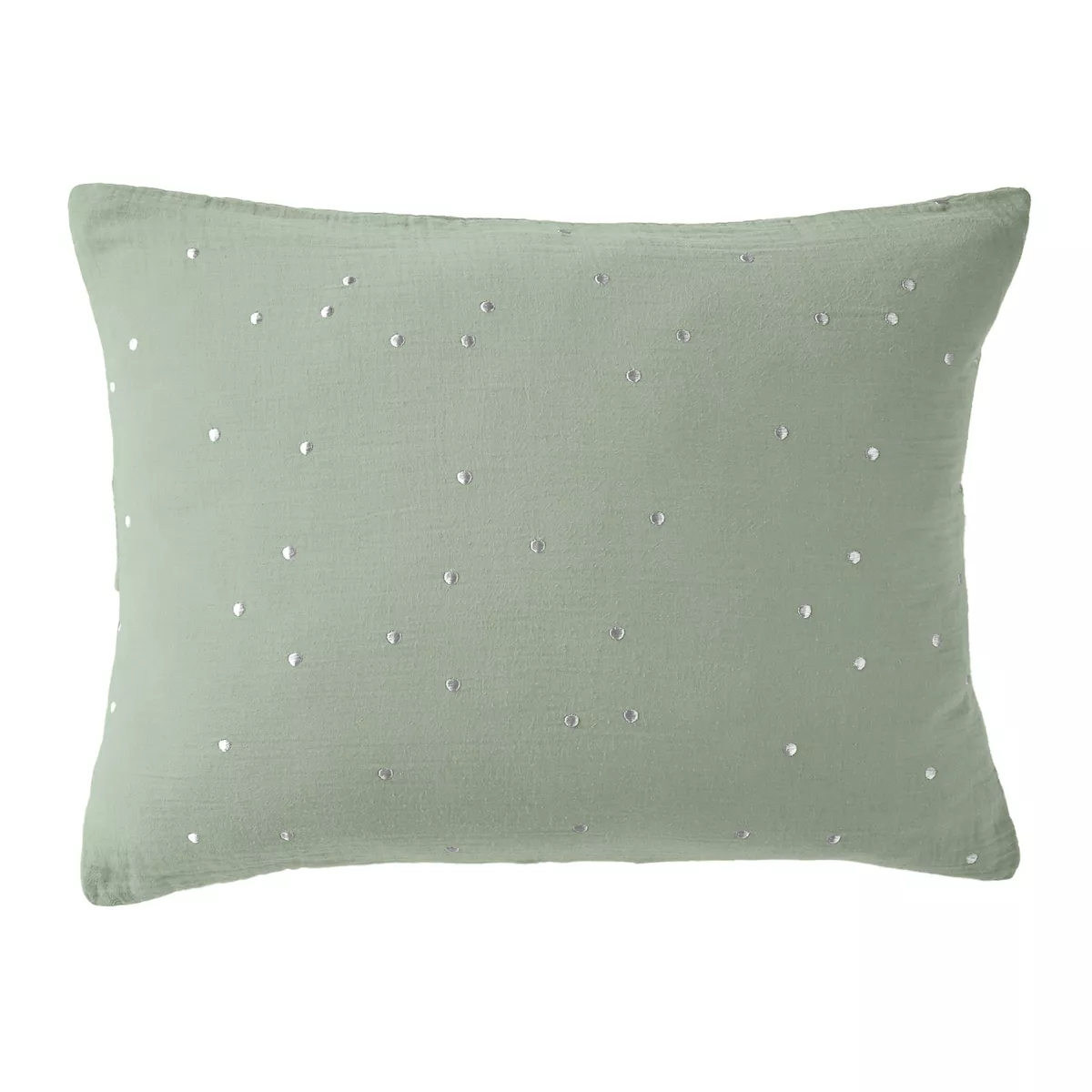 Taie d'oreiller rectangulaire gaze de coton (50 x 70 cm) Gaïa Chic Vert eucalyptus