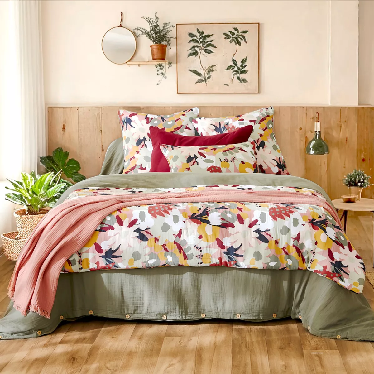 Runner letto in garza di cotone (90 x 200 cm) Azel Multicolore