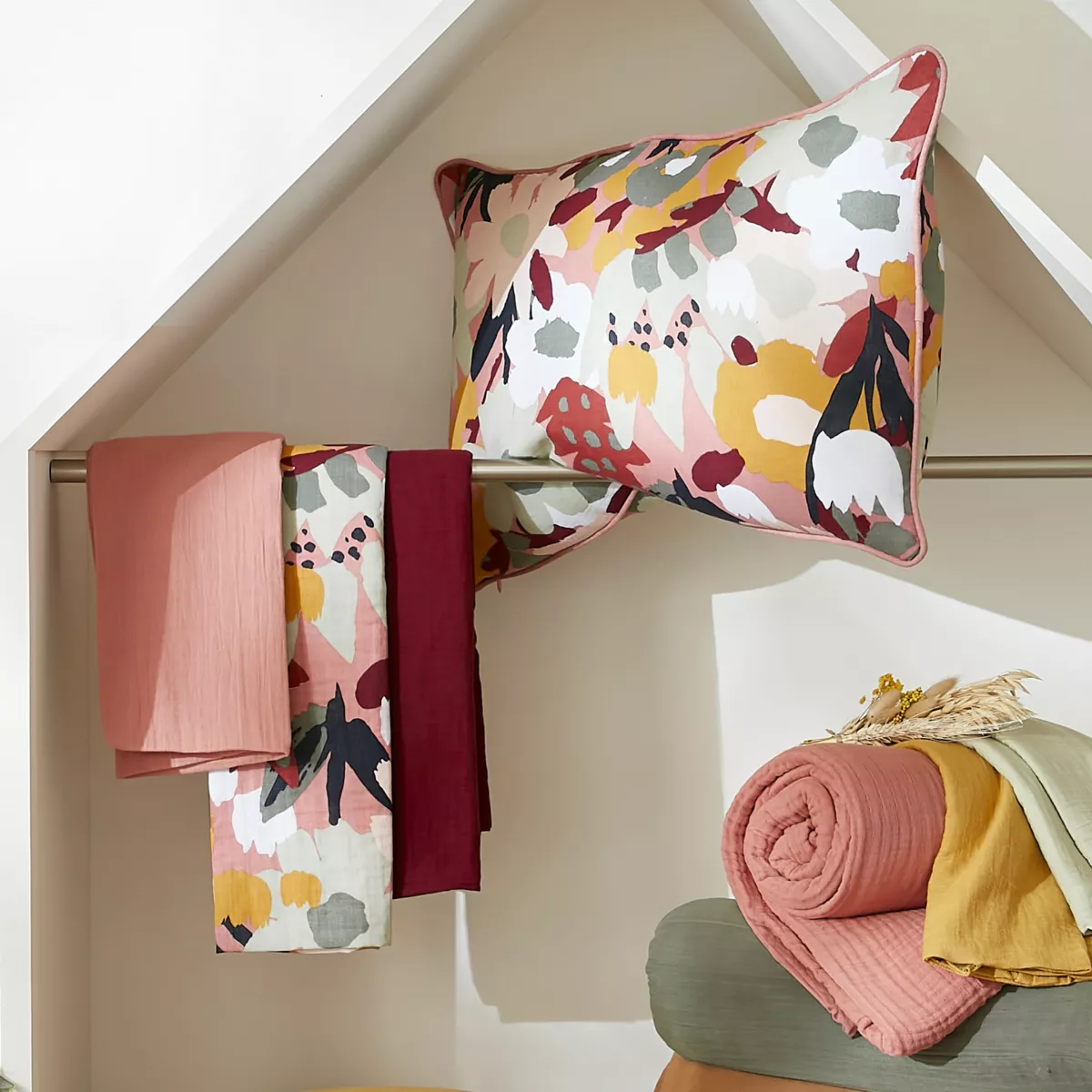 Edredón en gasa de algodón (90 x 200 cm) Azel Multicolor