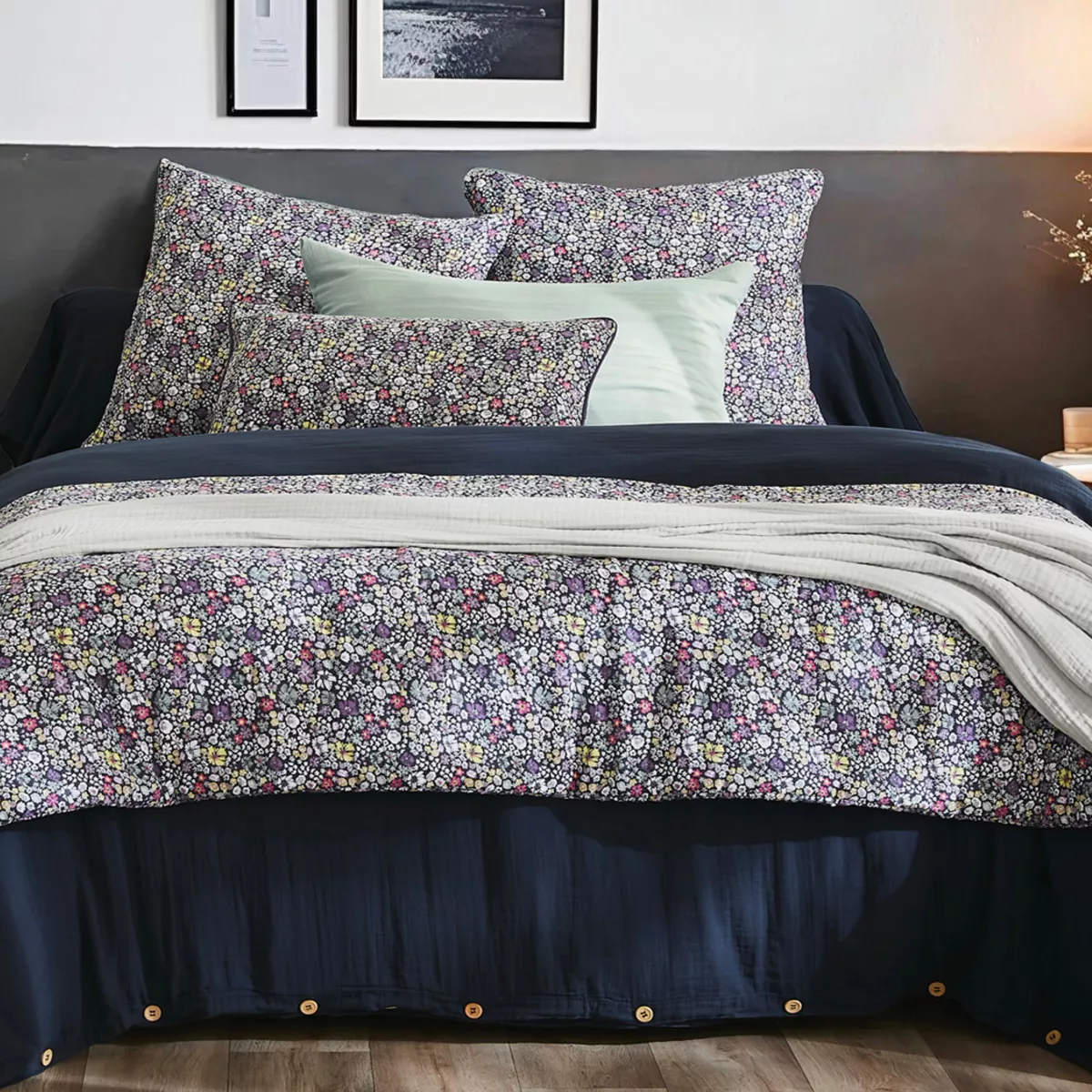 Edredón en gasa de algodón (90 x 200 cm) Elya Violeta