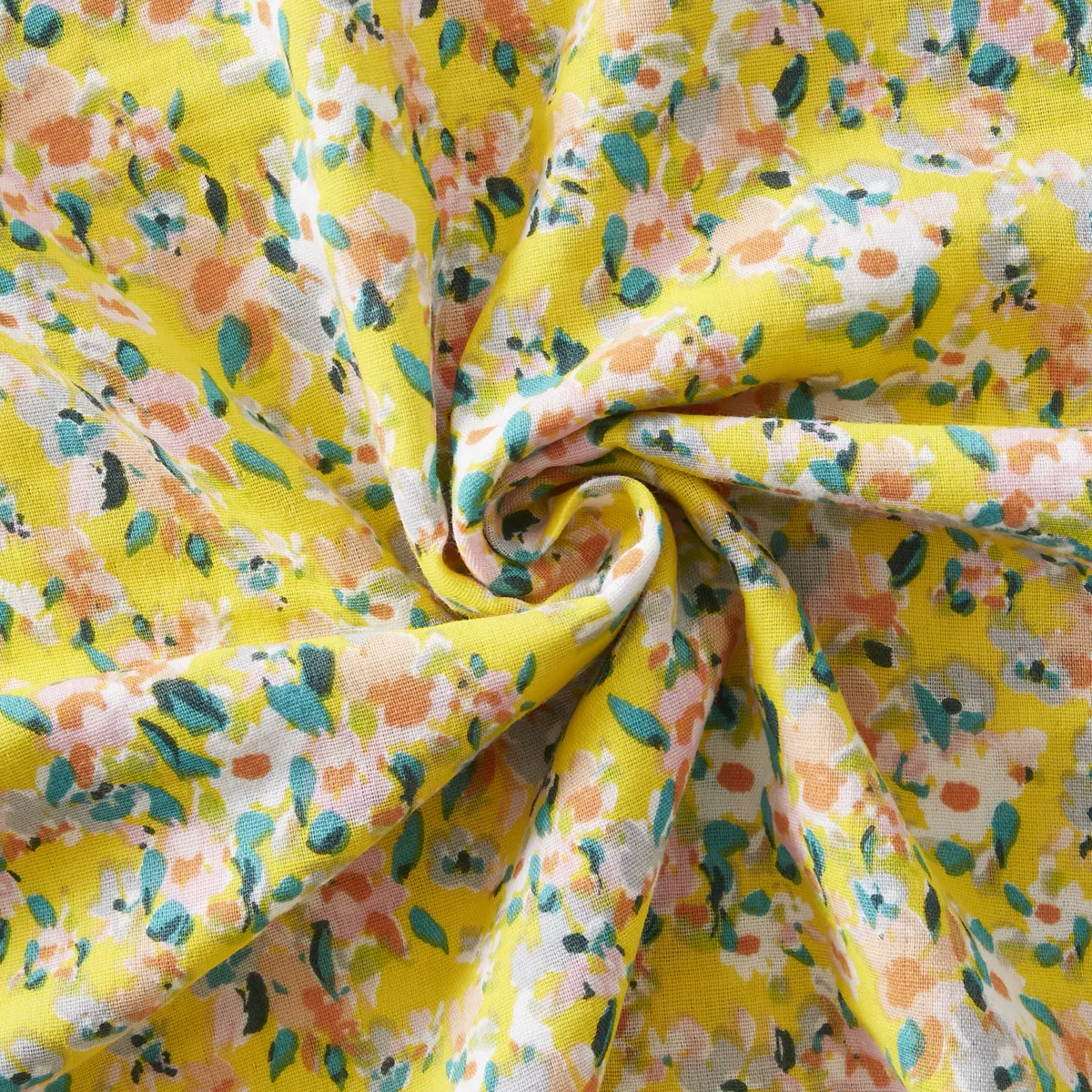 Funda de almohada cuadrada en gasa de algodón (60 x 60 cm) Abigaël Amarillo