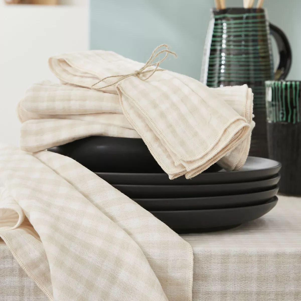 Nappe rectangle 150 x 350 cm Gaze de coton tissŽe teinte VICKIE Pampa