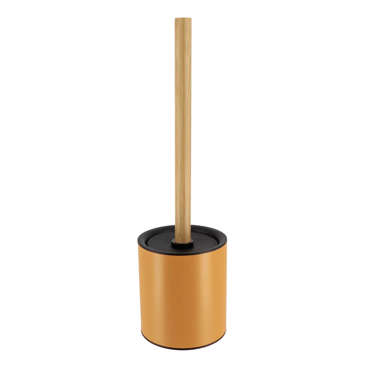 BROSSE WC METAL TIGE BAMBOU - MOUTARDE/BAMBOU