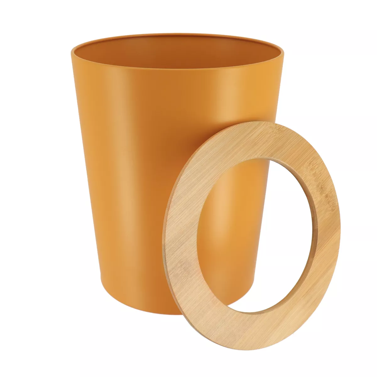 Pattumiera bagno 5L Puro bambù Giallo senape