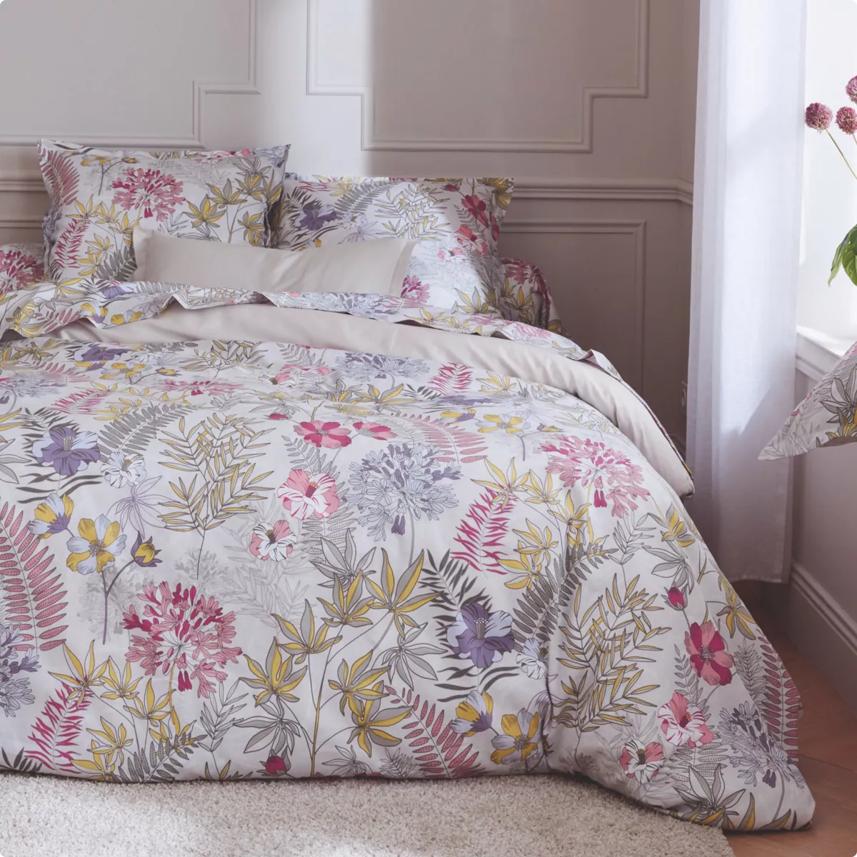 Copripiumino in raso di cotone (280 x 240 cm) Anaïs Multicolore