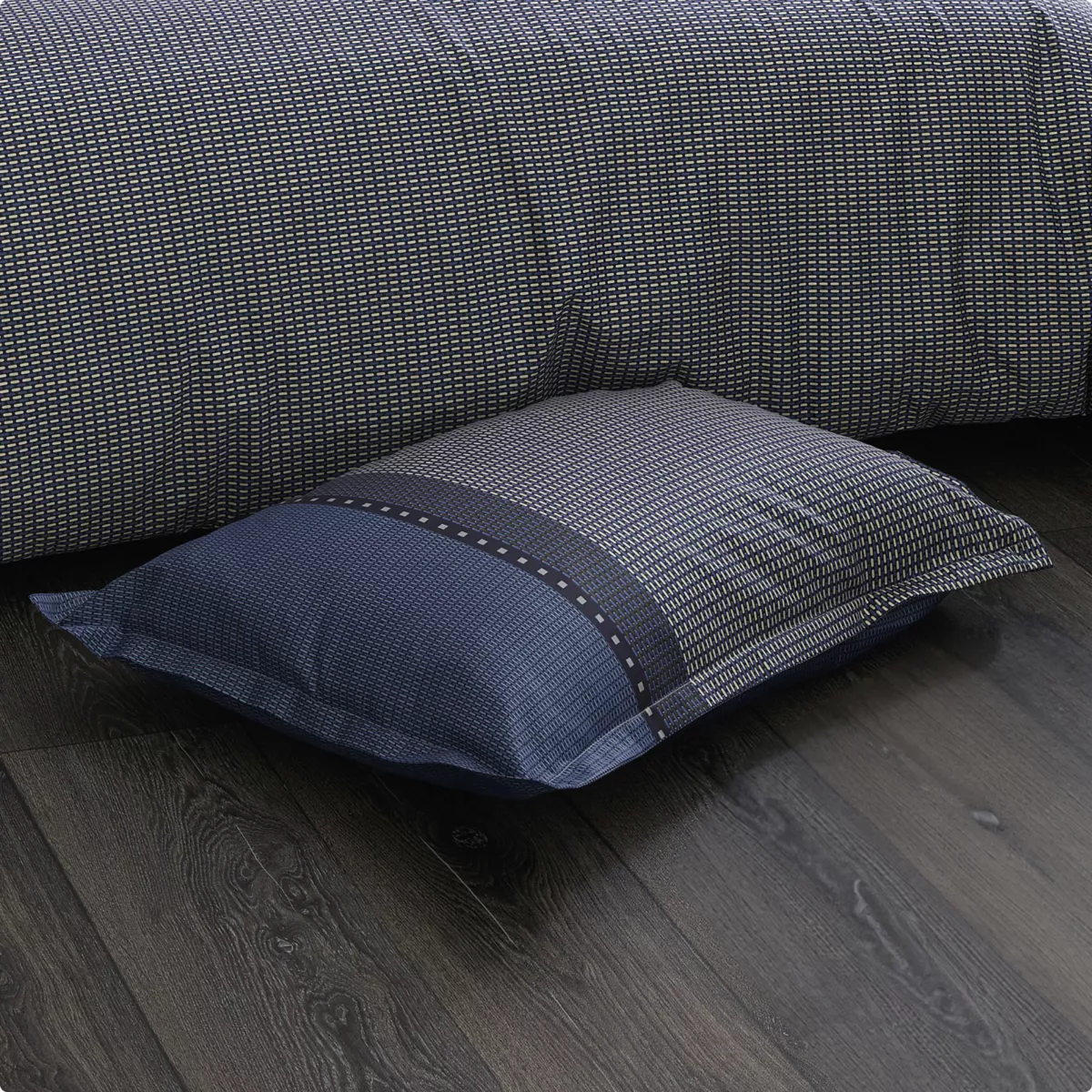 Copripiumino in raso di cotone (260 x 240 cm) Enzo Blu