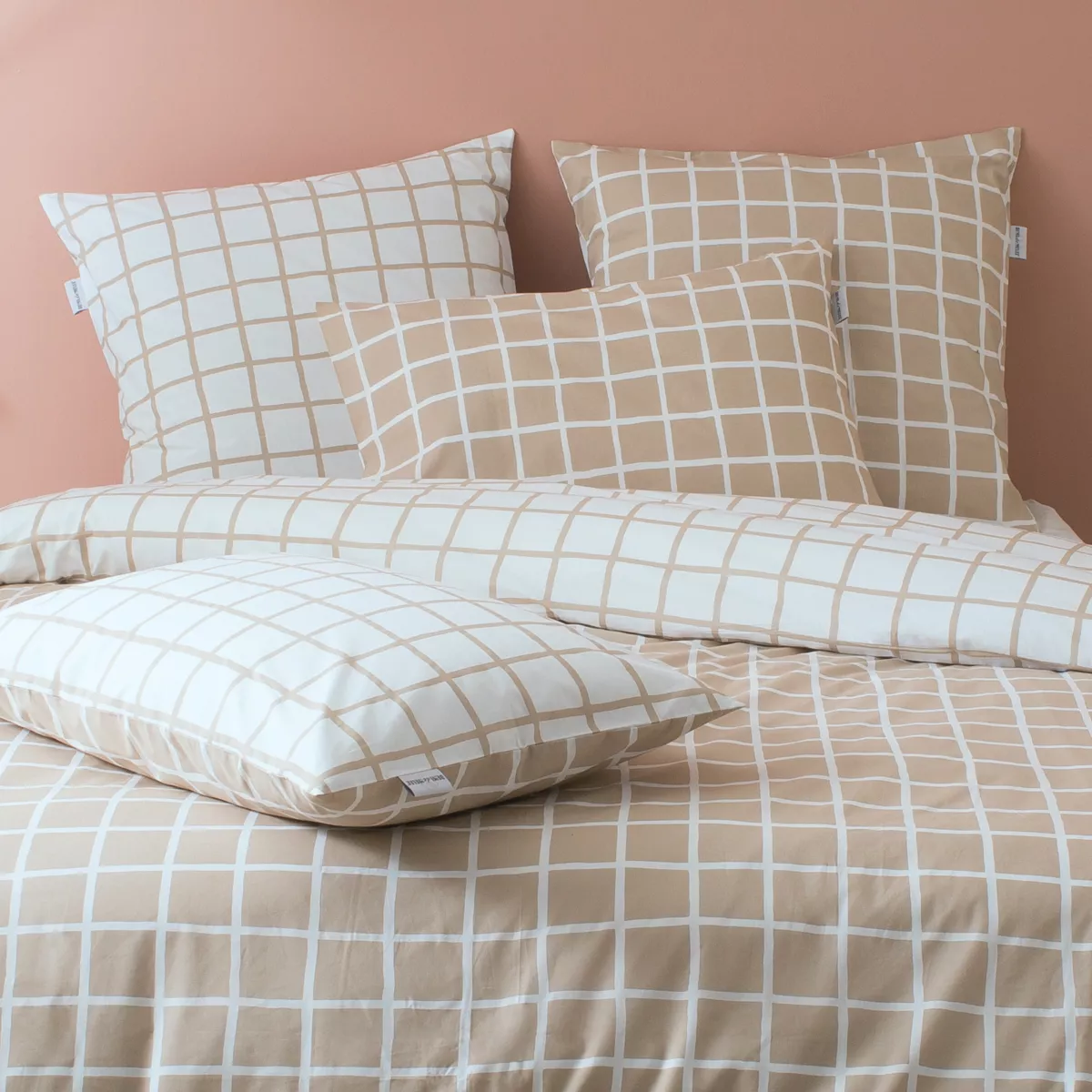 Federa cuscino letto rettangolare percalle di cotone (50 x 70 cm) Max Beige