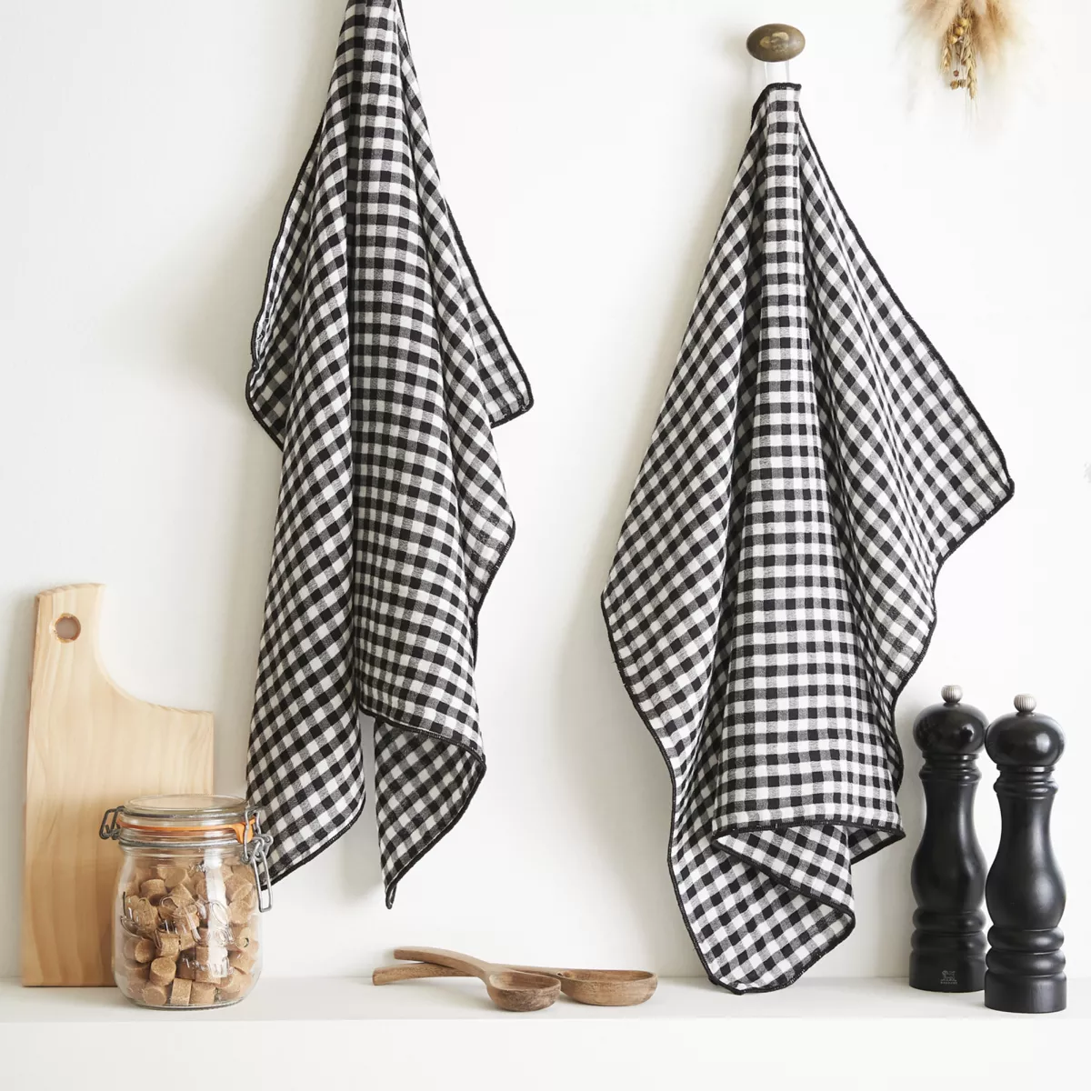 2er Set Handtücher Baumwoll-Gaze (50 x 70 cm) Vickie Schwarz