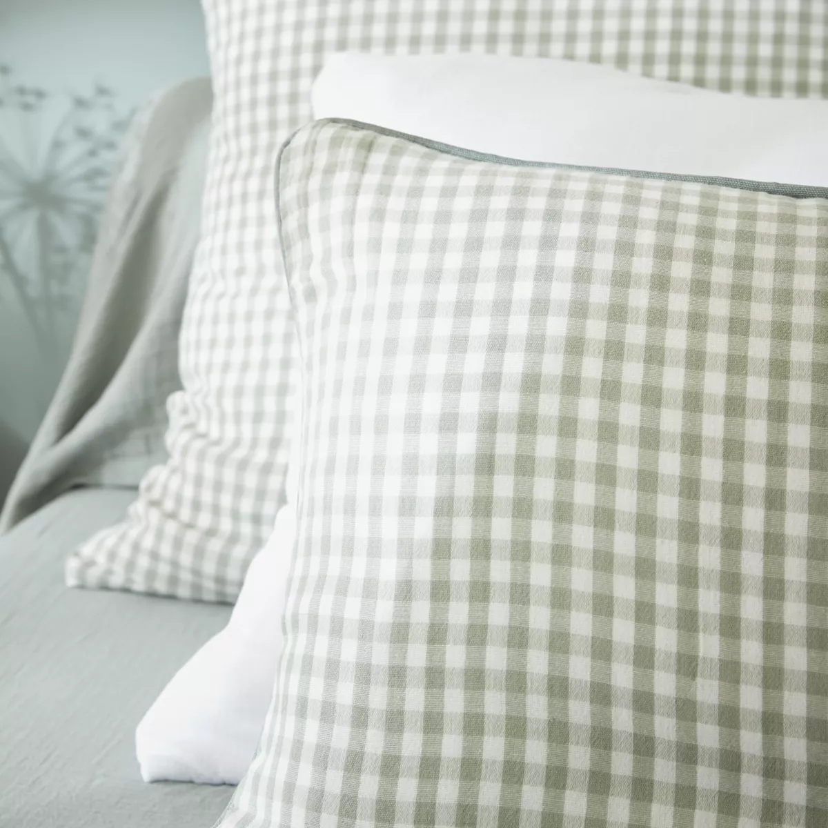 Cojín rectangular en gasa de algodón (40 x 60 cm) Vickie Verde eucalipto