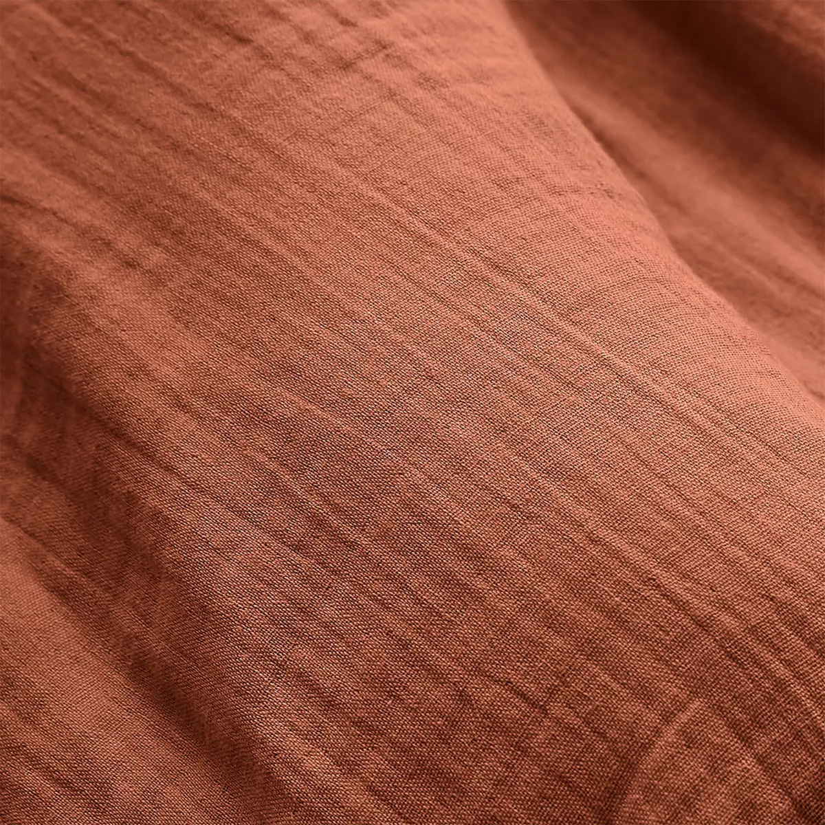 EM -  couvre lit  240 x 220 cm Gaze de coton unie GAìA Terracotta