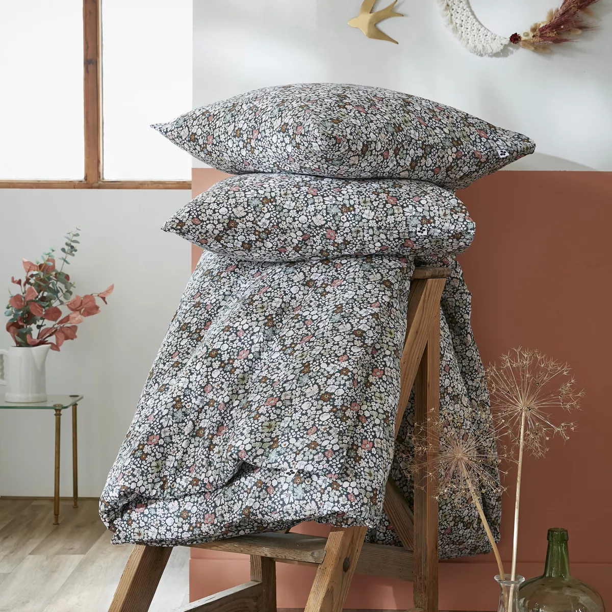 Copripiumino e due federe in cotone (260 x 240 cm) Malia Multicolore